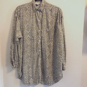 Vintage 80's Limited Express 1987 Collection White/Gold tunic shirt